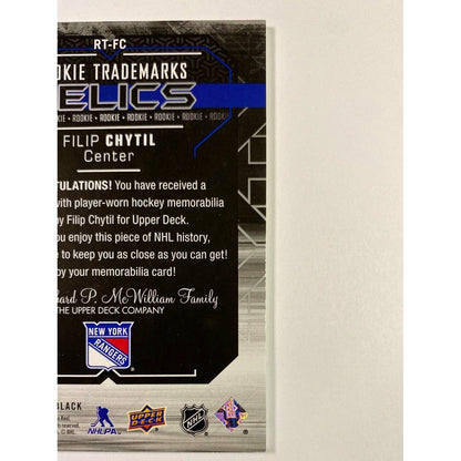  2017-18 UD Black Filip Chytil Rookie Trademarks Relics /299  Local Legends Cards & Collectibles