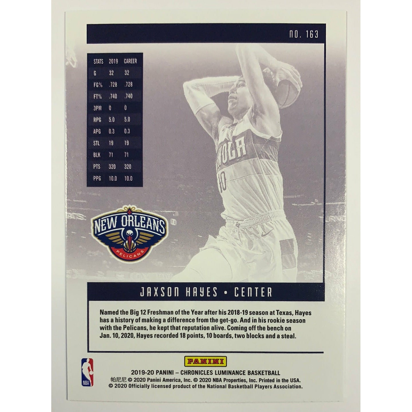2019-20 Luminance Jaxson Hayes RC