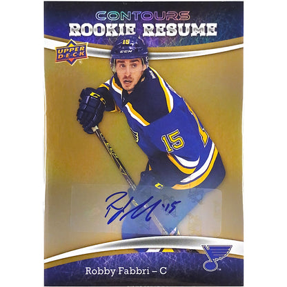 2015-16 Upper Deck Contours Robby Fabbri Rookie Resume Autographs Gold SP