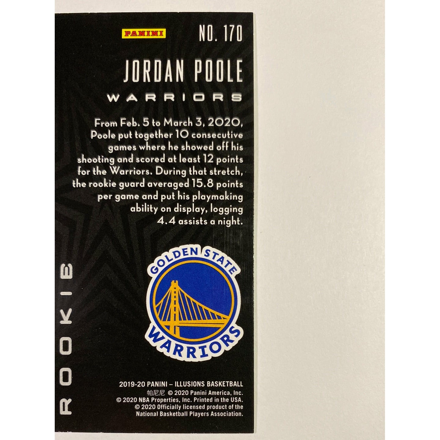 2019-20 Illusions Jordan Poole RC