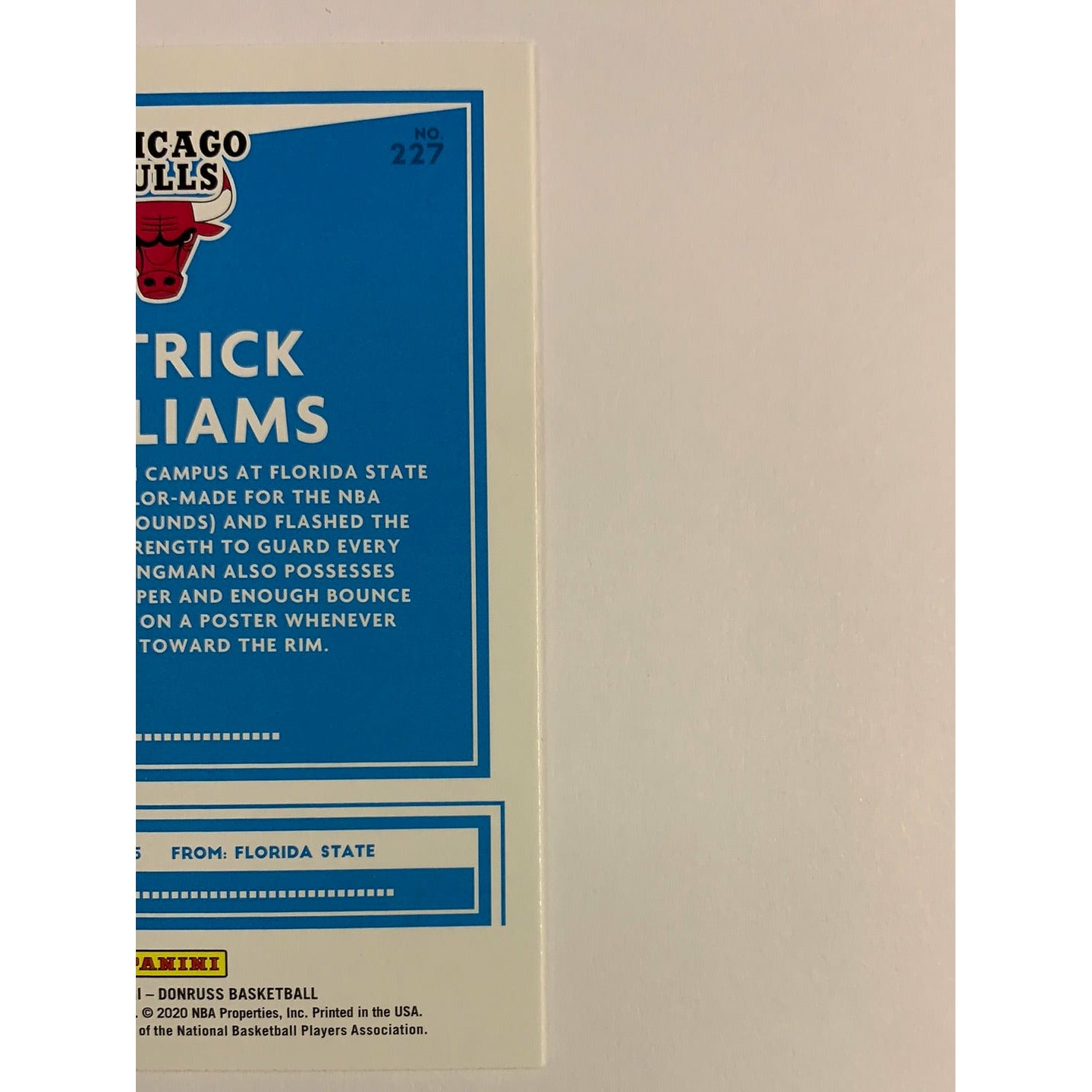 2020-21 Donruss Patrick Williams Rated Rookie