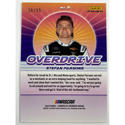 2022 Chronicles Overdrive Stefan Parsons Red Holo Prizm RC /99