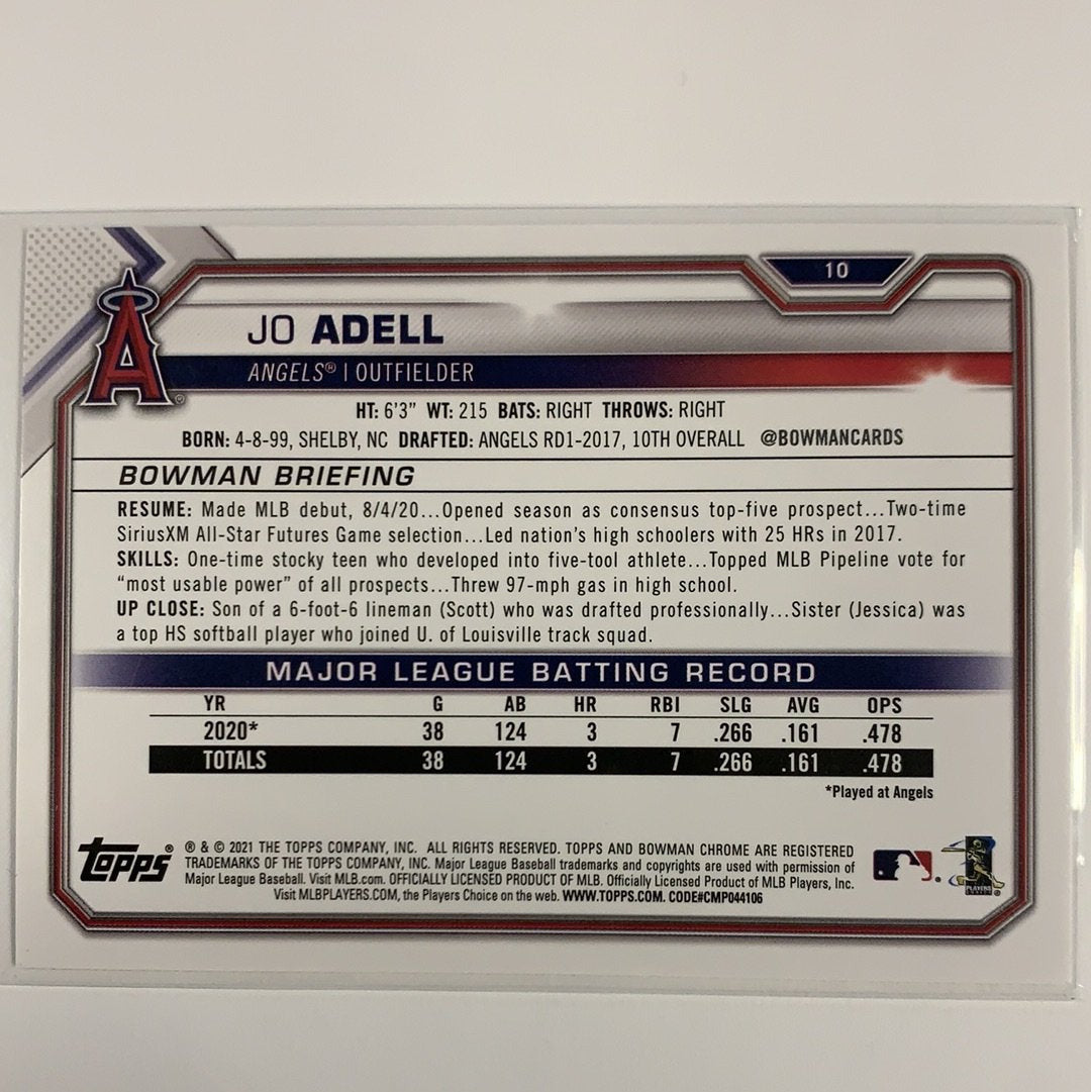  2021 Bowman Jo Adel RC #10  Local Legends Cards & Collectibles