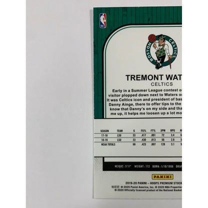 2019-20 Hoops Premium Stock Tremont Waters Silver Prizm RC