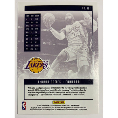 2019-20 Chronicles Luminance Lebron James-Local Legends Cards & Collectibles