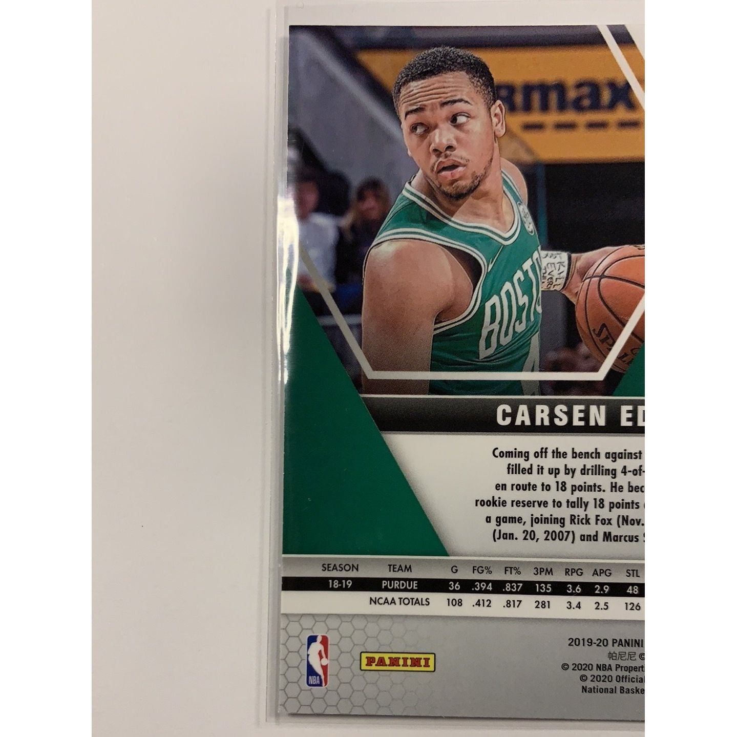  2019-20 Panini Mosaic Carsen Edwards RC  Local Legends Cards & Collectibles