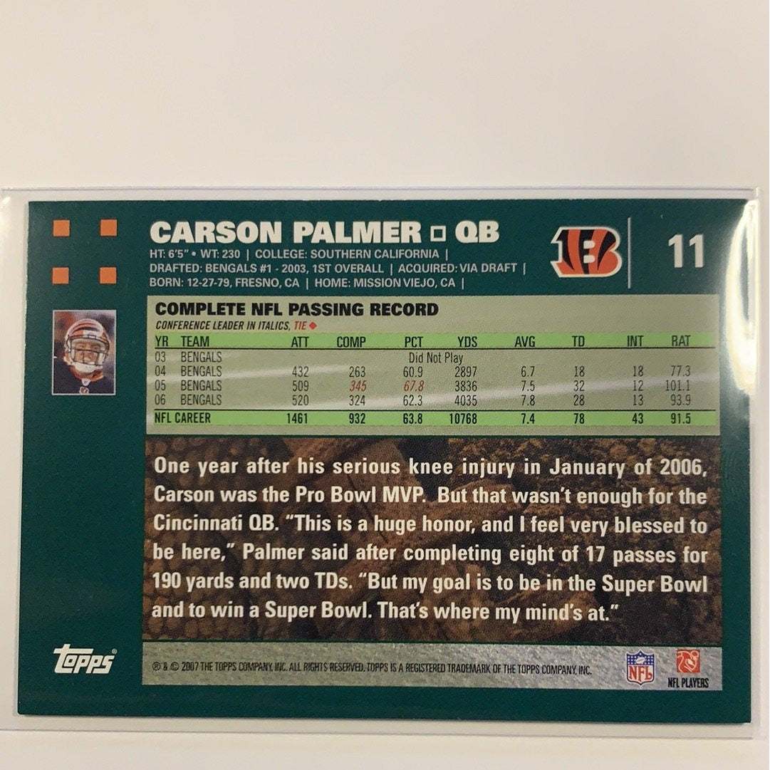  2007 Topps Carson Palmer Base Card Auto Variant  Local Legends Cards & Collectibles