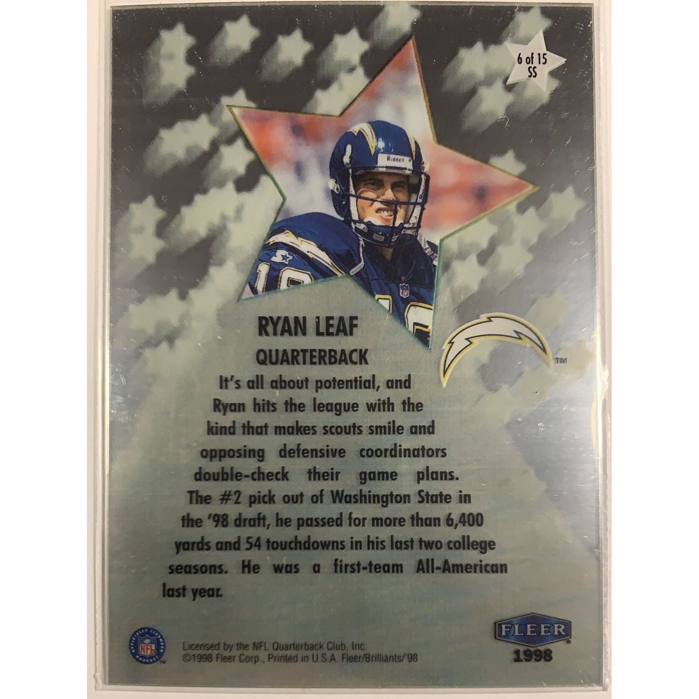  1998 Fleer Brilliants Ryan Leaf Shinning Stars  Local Legends Cards & Collectibles