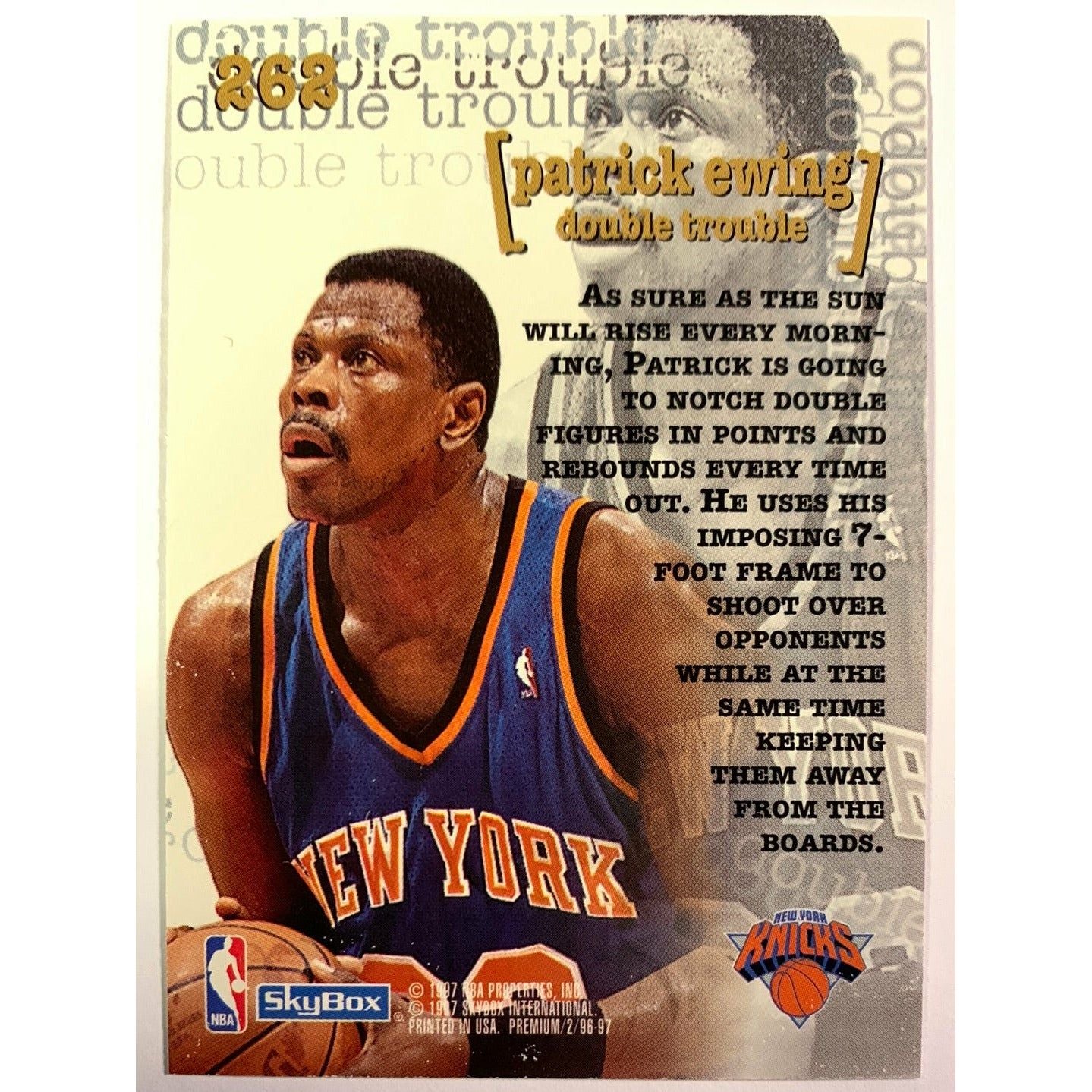 1996-97 Skybox Premium Patrick Ewing Double Trouble