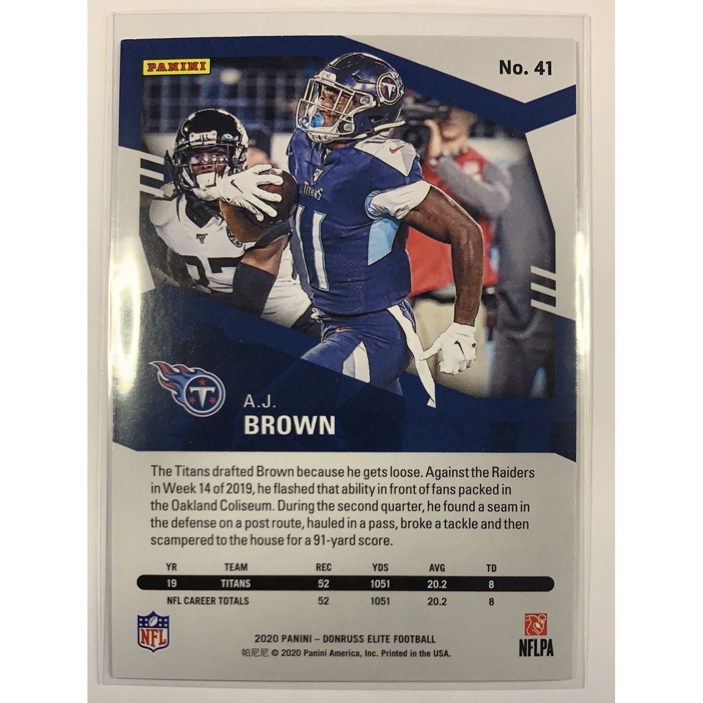  2020 Donruss Elite A.J. Brown Pink Parallel  Local Legends Cards & Collectibles