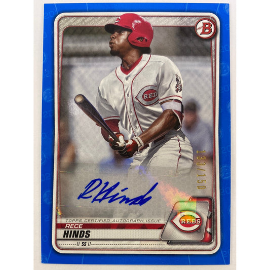 2020 Topps Rece Hinds Blue Boarder Auto /150