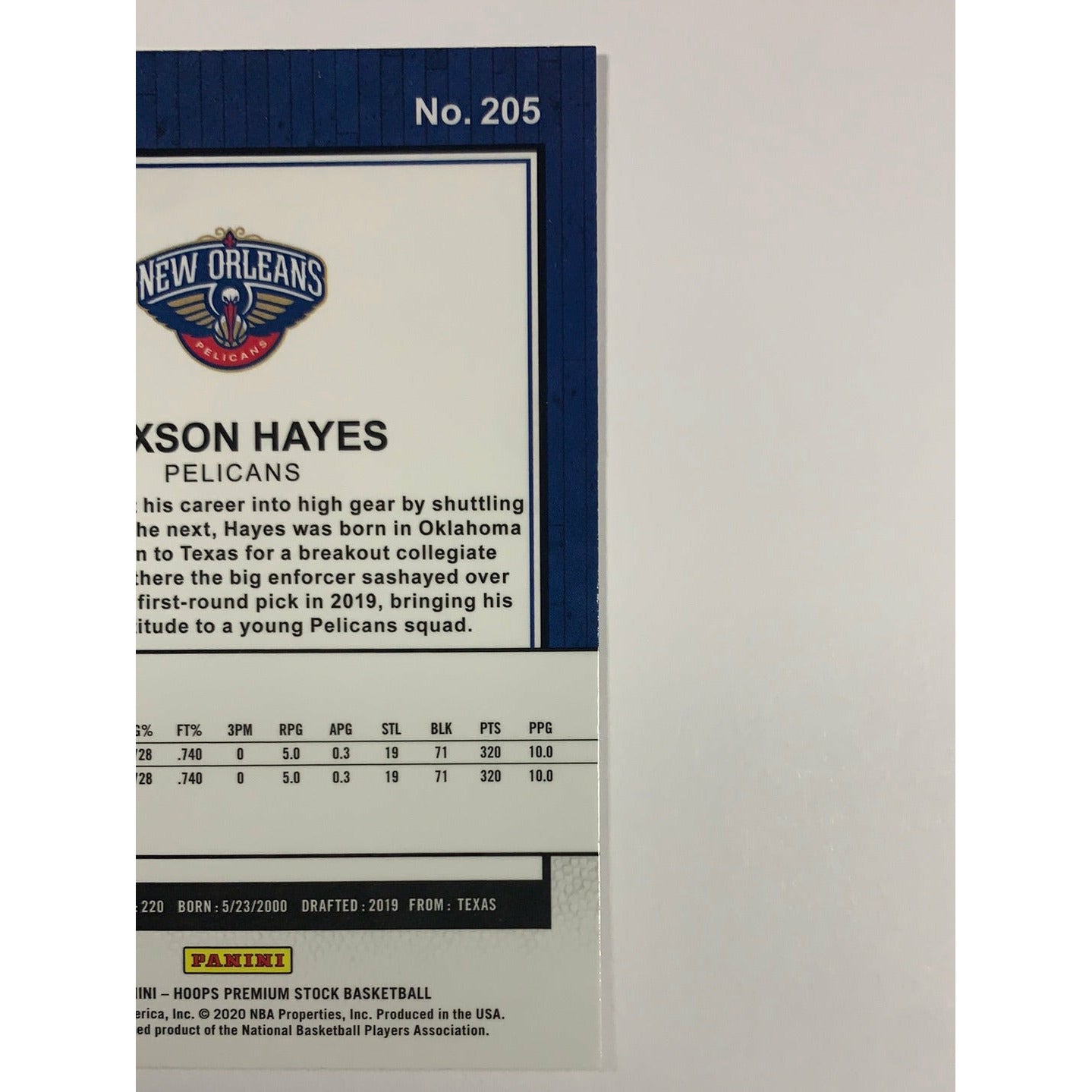 2019-20 Hoops Premium Stock Jaxson Hayes RC