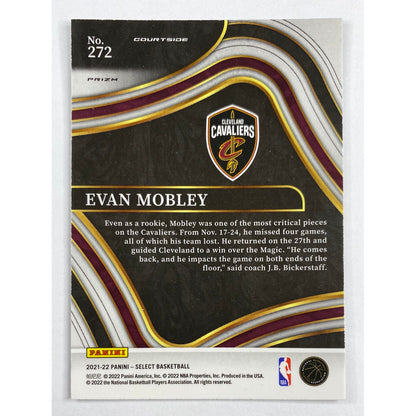 2021-22 Select Evan Mobley Courtside Green White Purple Holo Prizm RC