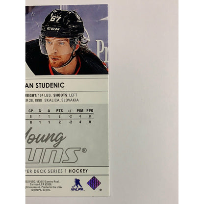 2021-22 Upper Deck Series 1 Marian Studenic Young Guns