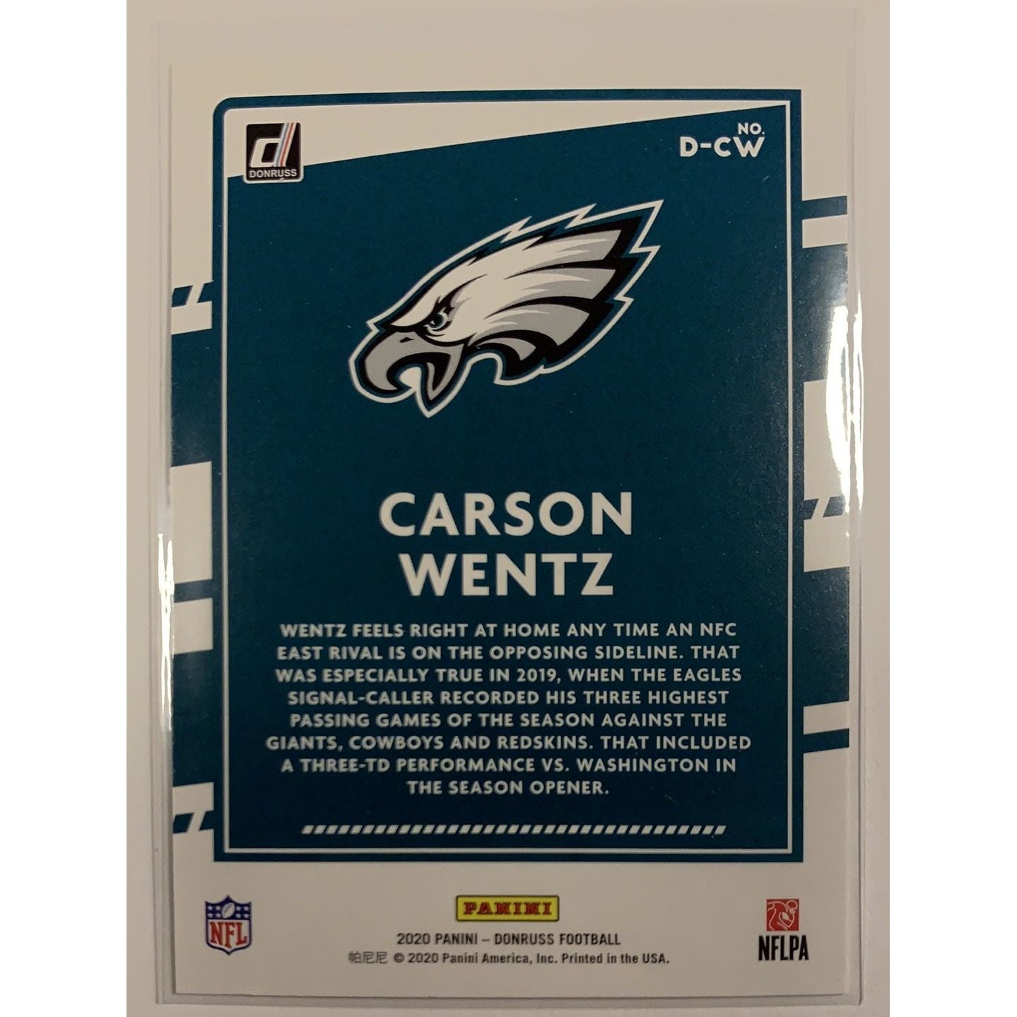 2020 Donruss Carson Wentz Dominators  Local Legends Cards & Collectibles