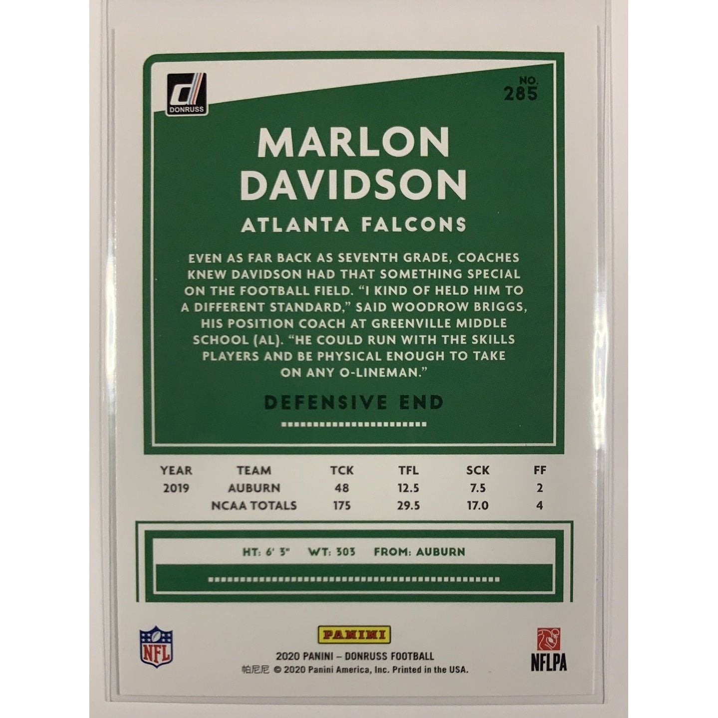  2020 Donruss Marlon Davidson RC  Local Legends Cards & Collectibles