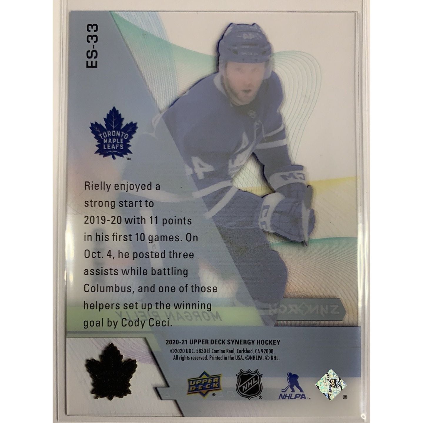  2020-21 Synergy Morgan Rielly Exceptional Stars /449  Local Legends Cards & Collectibles