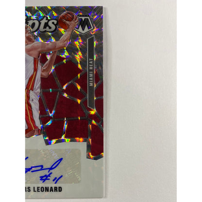 2019-20 Mosaic Meyers Leonard Silver Mosaic Prizm Scripts Auto