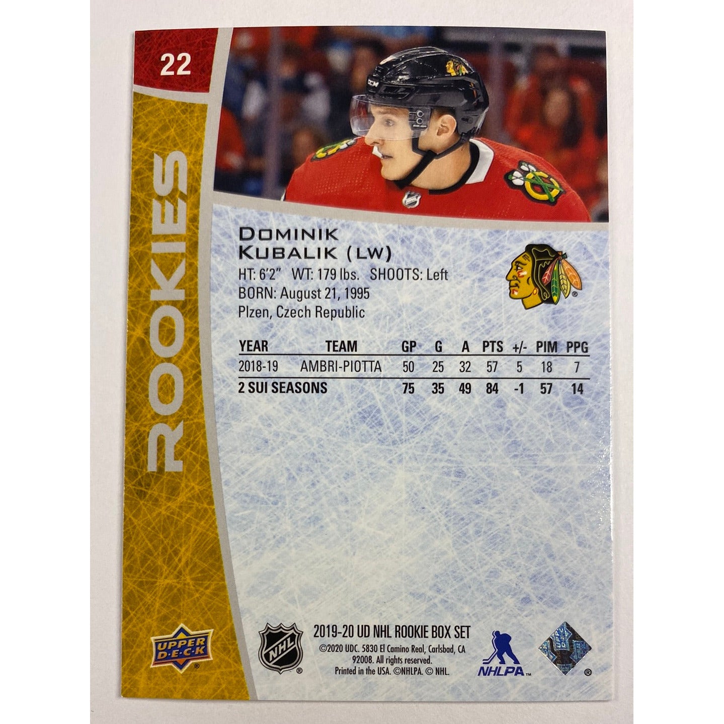 2019-20 Box Set Dominik Kubalik RC