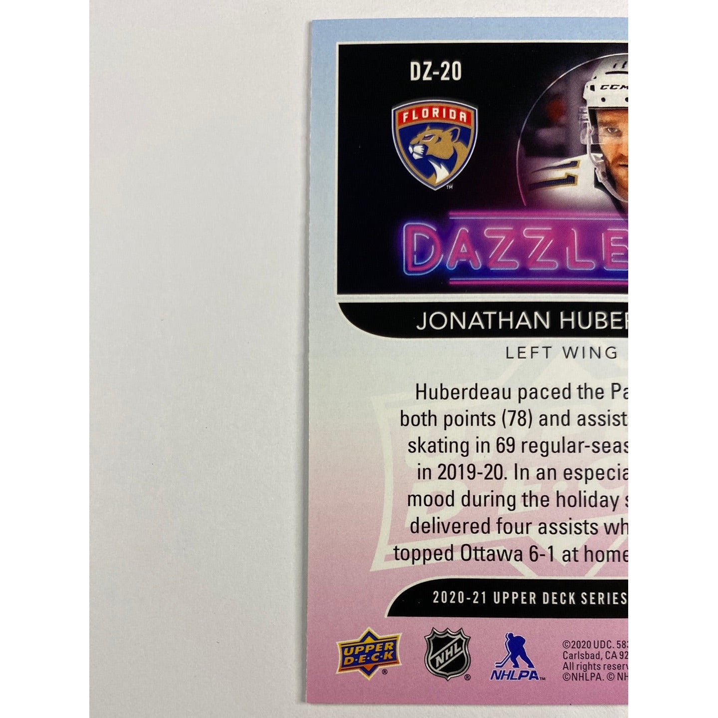 2020-21 Upper Deck Jonathan Huberdeau Green Dazzlers