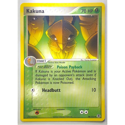  FireRed LeafGreen Kakuna Uncommon Non-Holo 36/112  Local Legends Cards & Collectibles