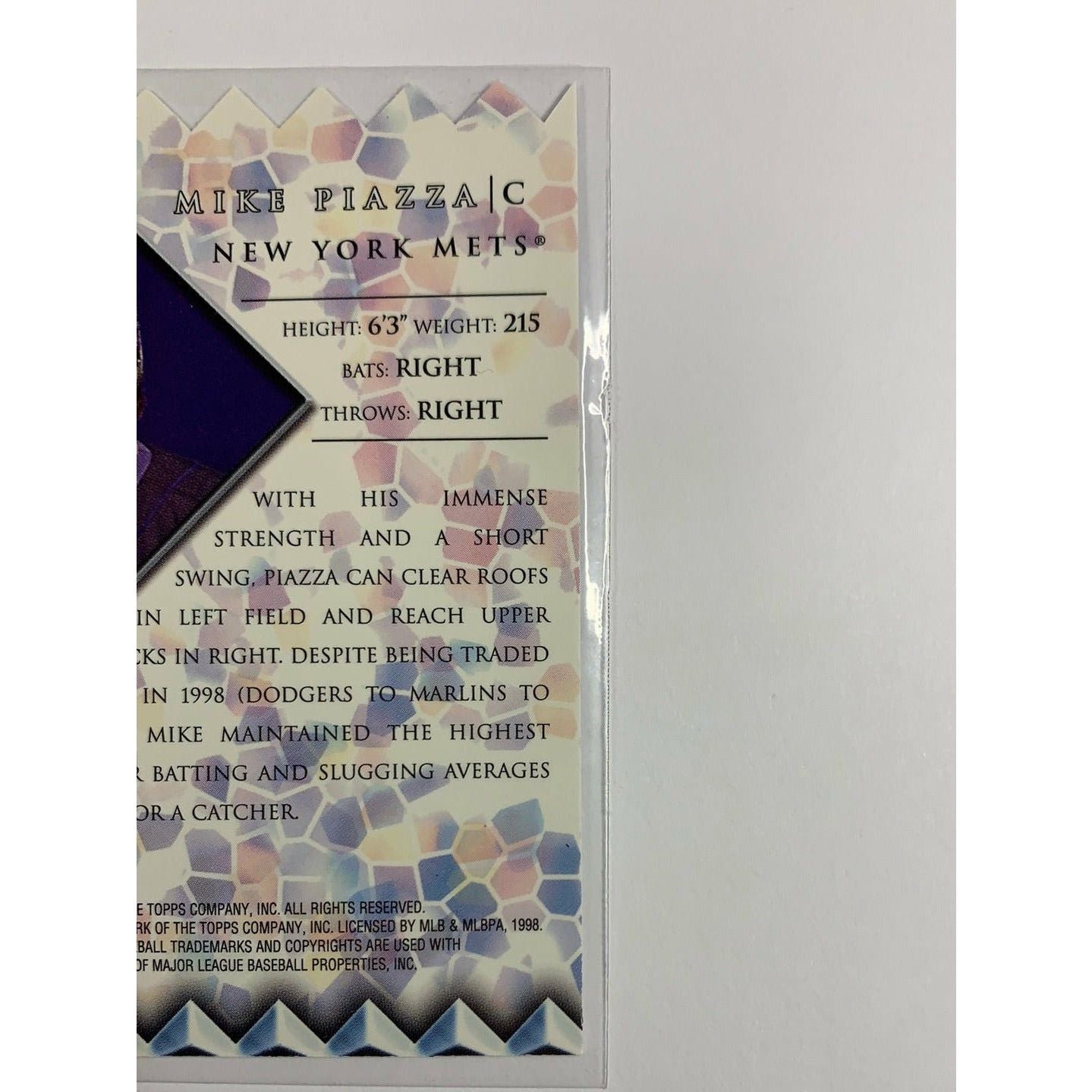 1998 Topps Mike Piazza Lord of the Diamond Die Cut Refractor