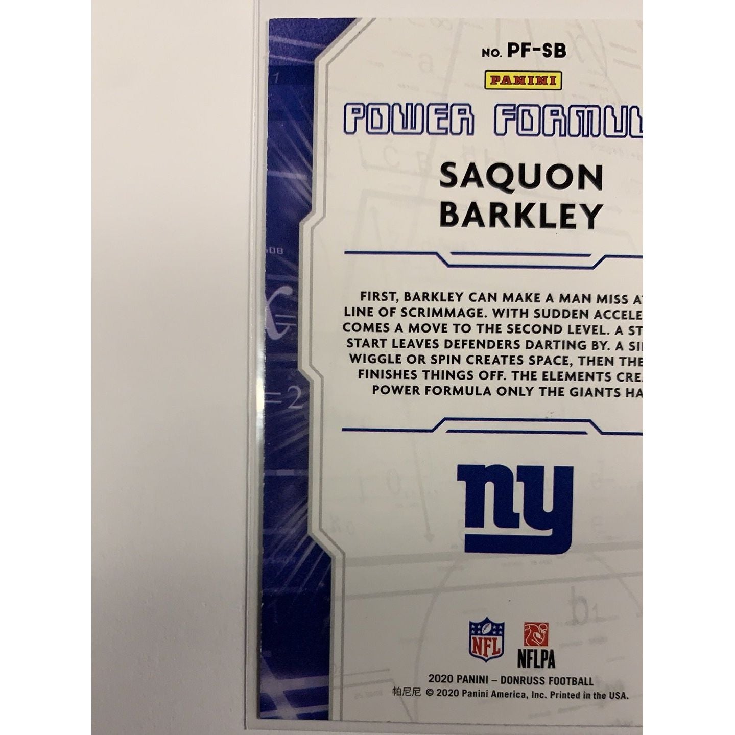  2020 Donruss Saquon Barkley Power Formulas  Local Legends Cards & Collectibles