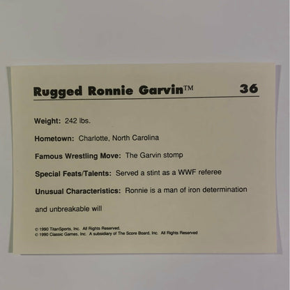 1990 Titan Sports Rugged Ronnie Garvin