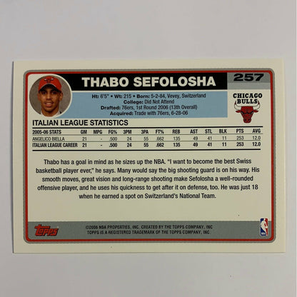 2006 Topps Thabo Sefolosha RC