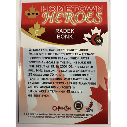  2002 O-Pee-Chee Hometown Heroes Radek Bonk  Local Legends Cards & Collectibles