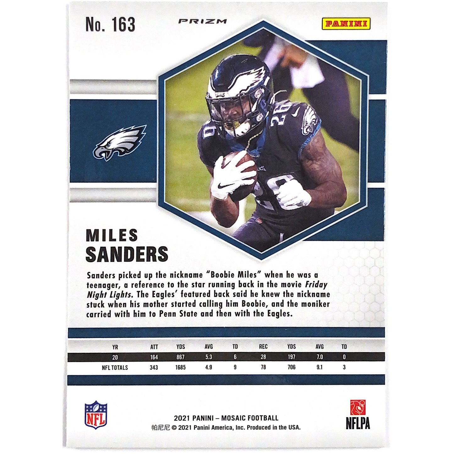 2021 Mosaic Miles Sanders Green Mosaic Prizm