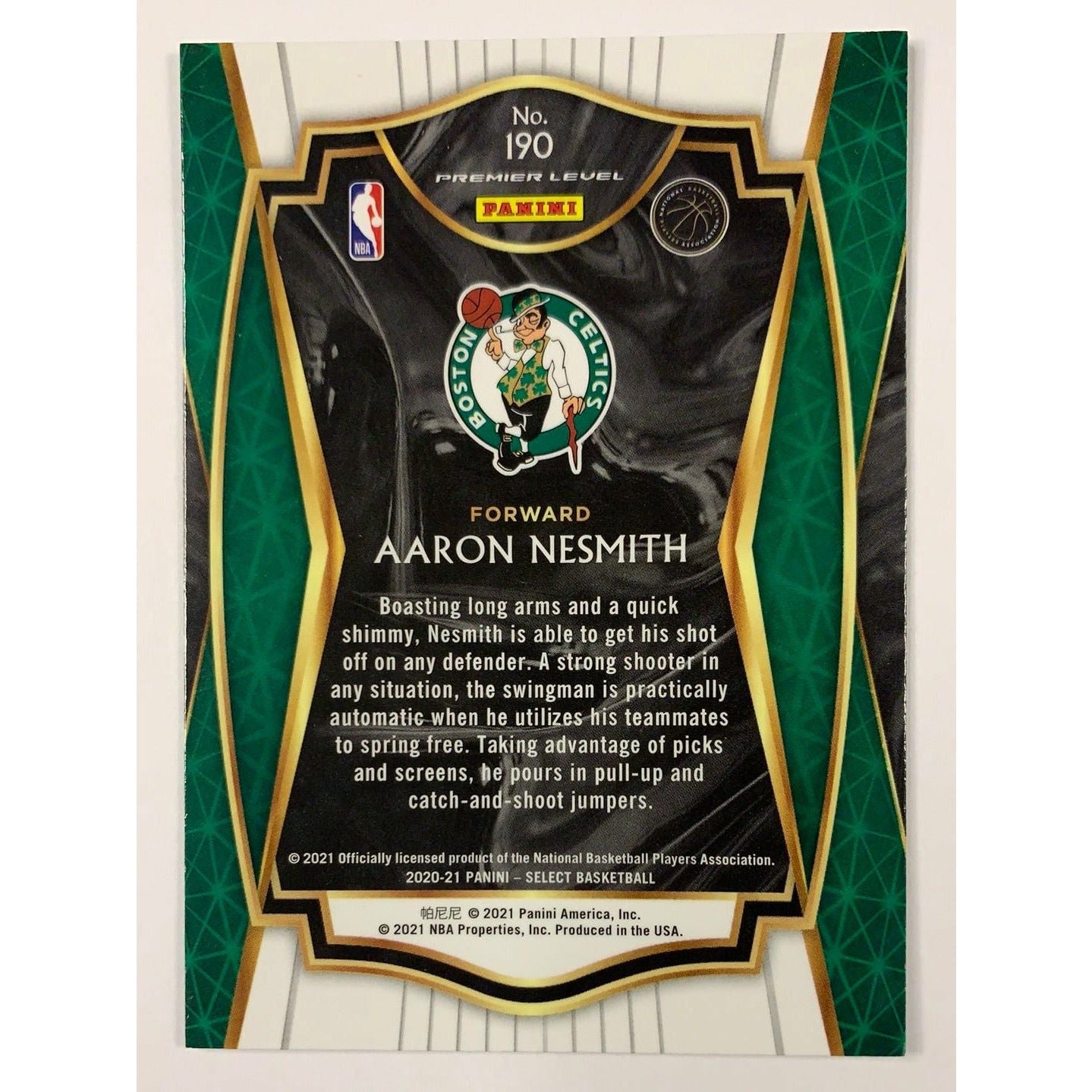 2021 Select Aaron Nesmith Premier Level Rookie Card