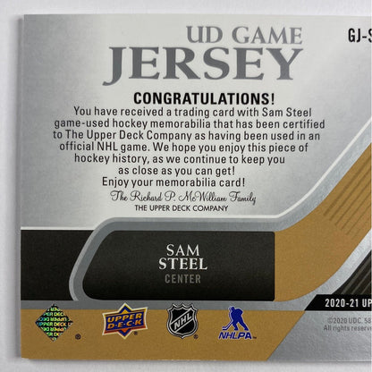 2020-21 Upper Deck Series 1 Sam Steel UD Game Jersey