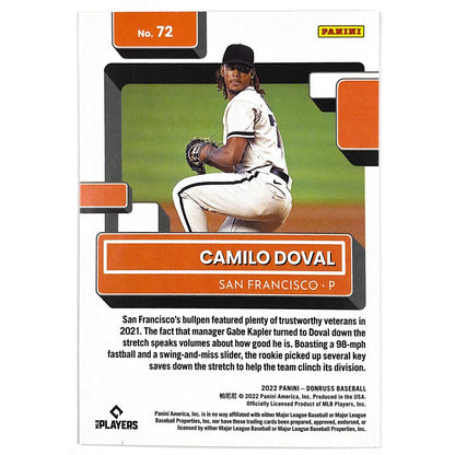 2022 Donruss Camilo Doval Yellow Flood Rated Rookie