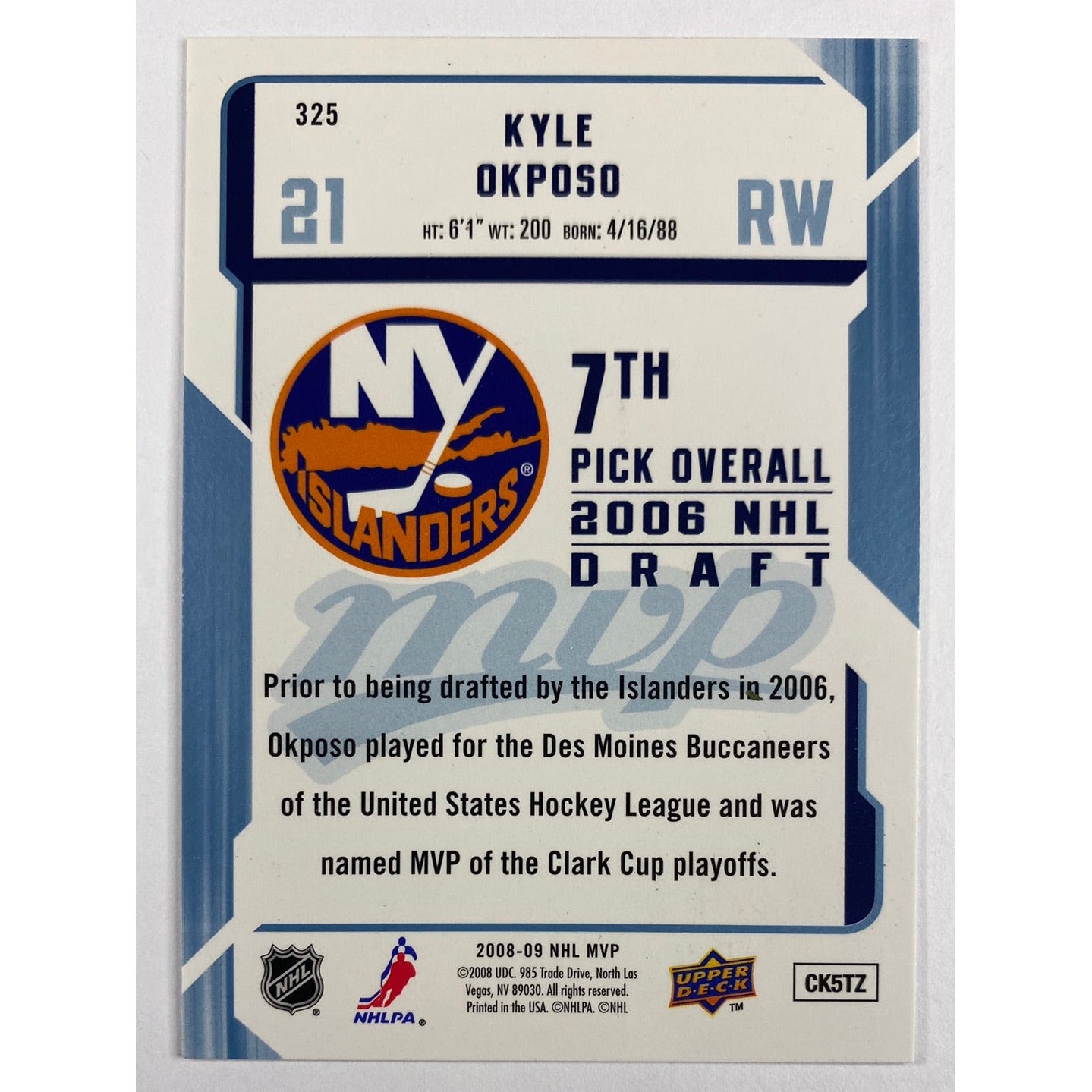 2008-09 MVP Kyle Okposo RC