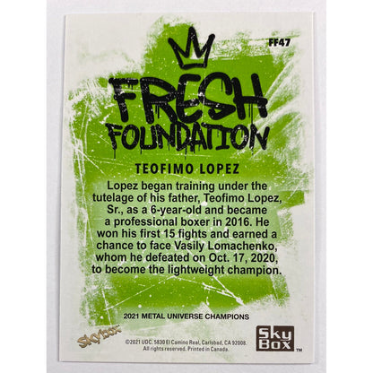 2021 Metal Universe Teofimo López Fresh Foundation
