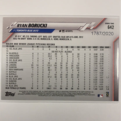  2020 Topps Ryan Borucki Gold Parallel /2020  Local Legends Cards & Collectibles