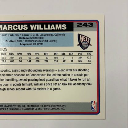 2006 Topps Marcus Williams RC