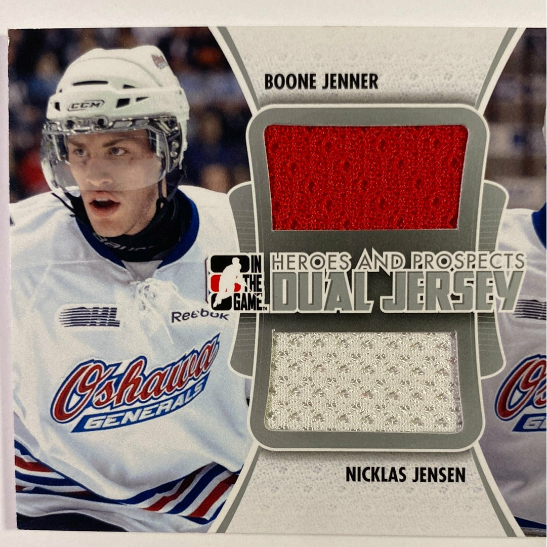 2011-12 In The Game Boone Jenner / Nicklas Jensen Heroes And Prospects Dual Jersey