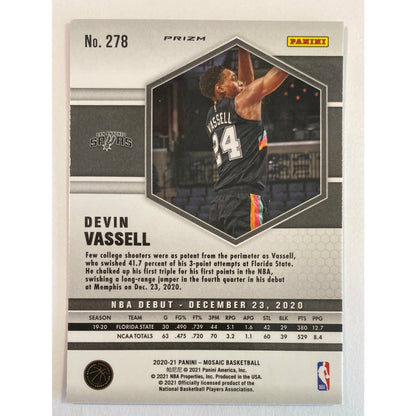 2020-21 Mosaic Devin Vassell NBA Debut Pink Camo Prizm