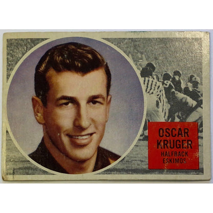 1960 Topps CFL Oscar Kruger #15 *MARKED Checklist
