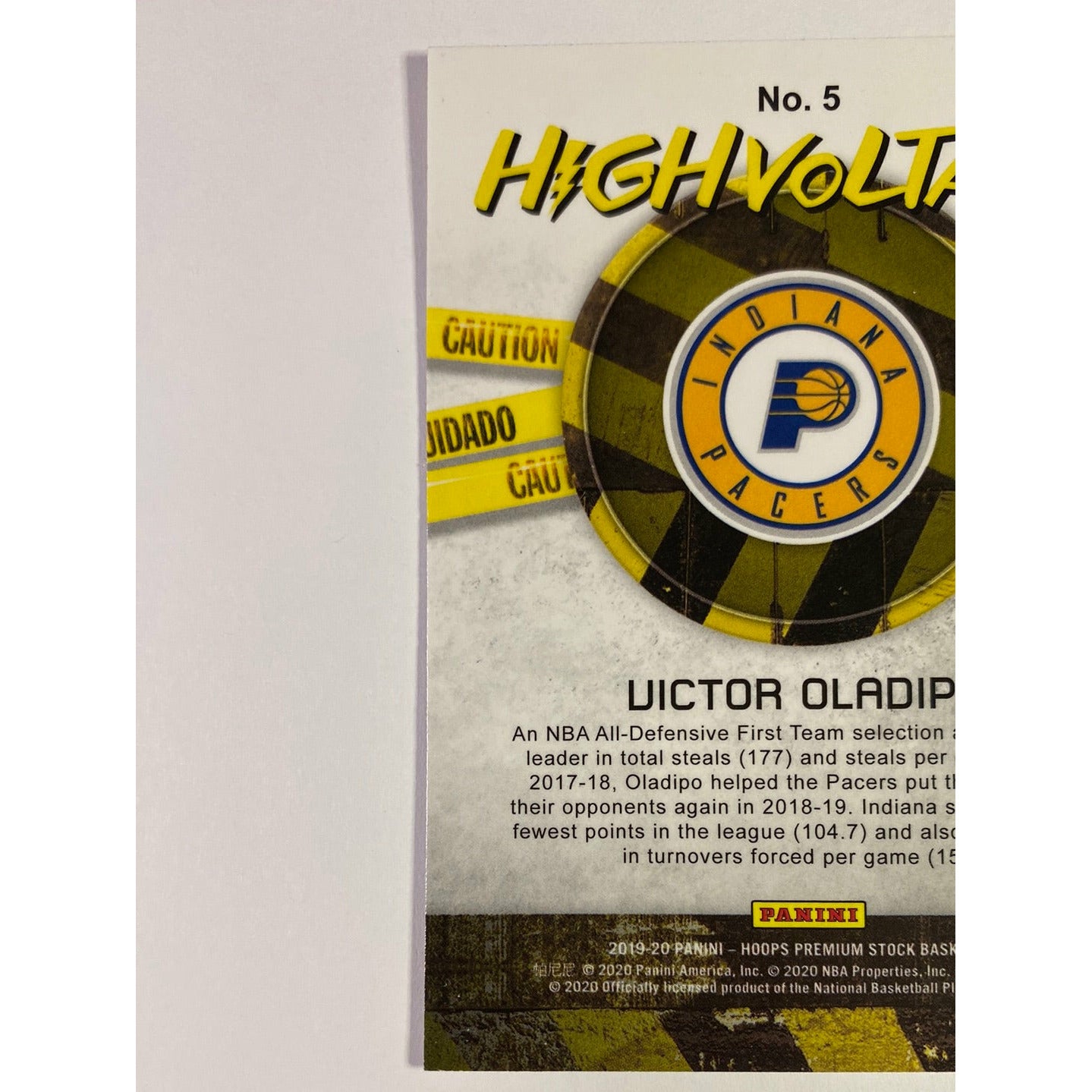 2019-20 Hoops Premium Stock Victor Oladipo High Voltage