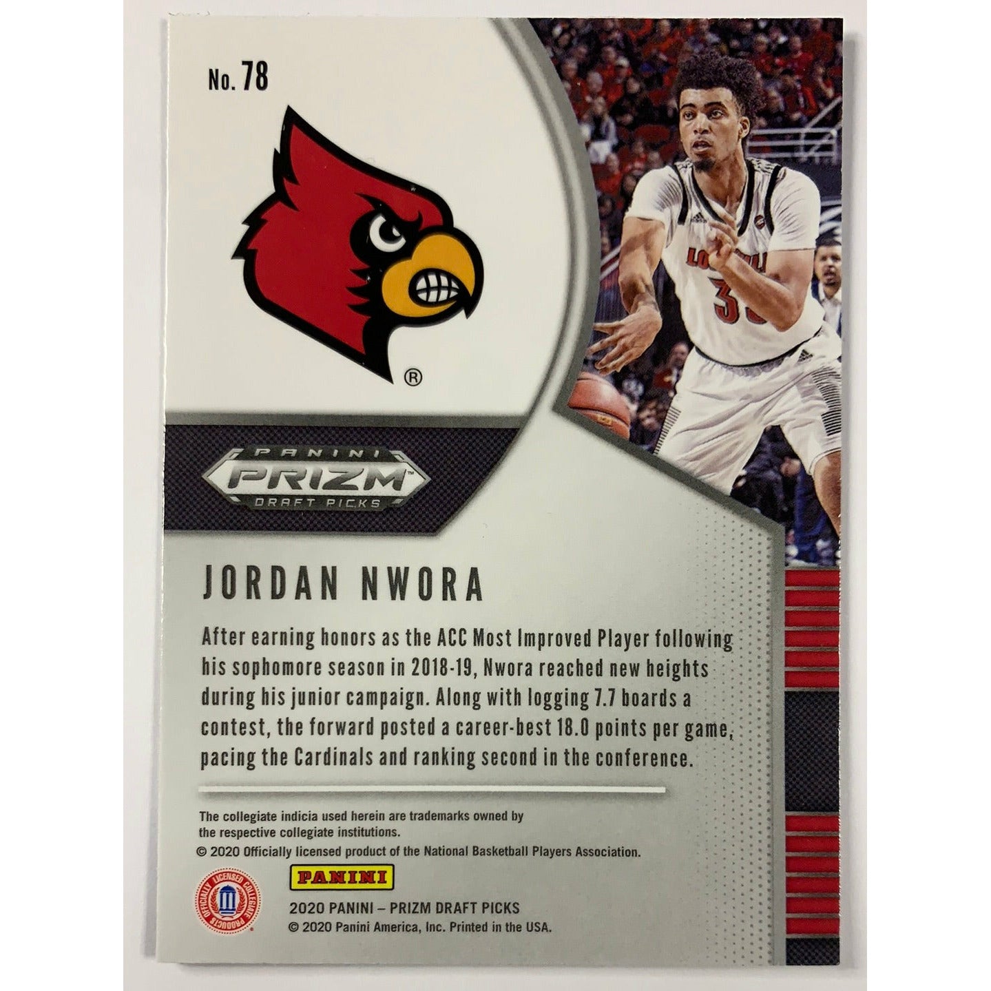 2020-21 Prizm Draft Picks Jordan Nwora RC