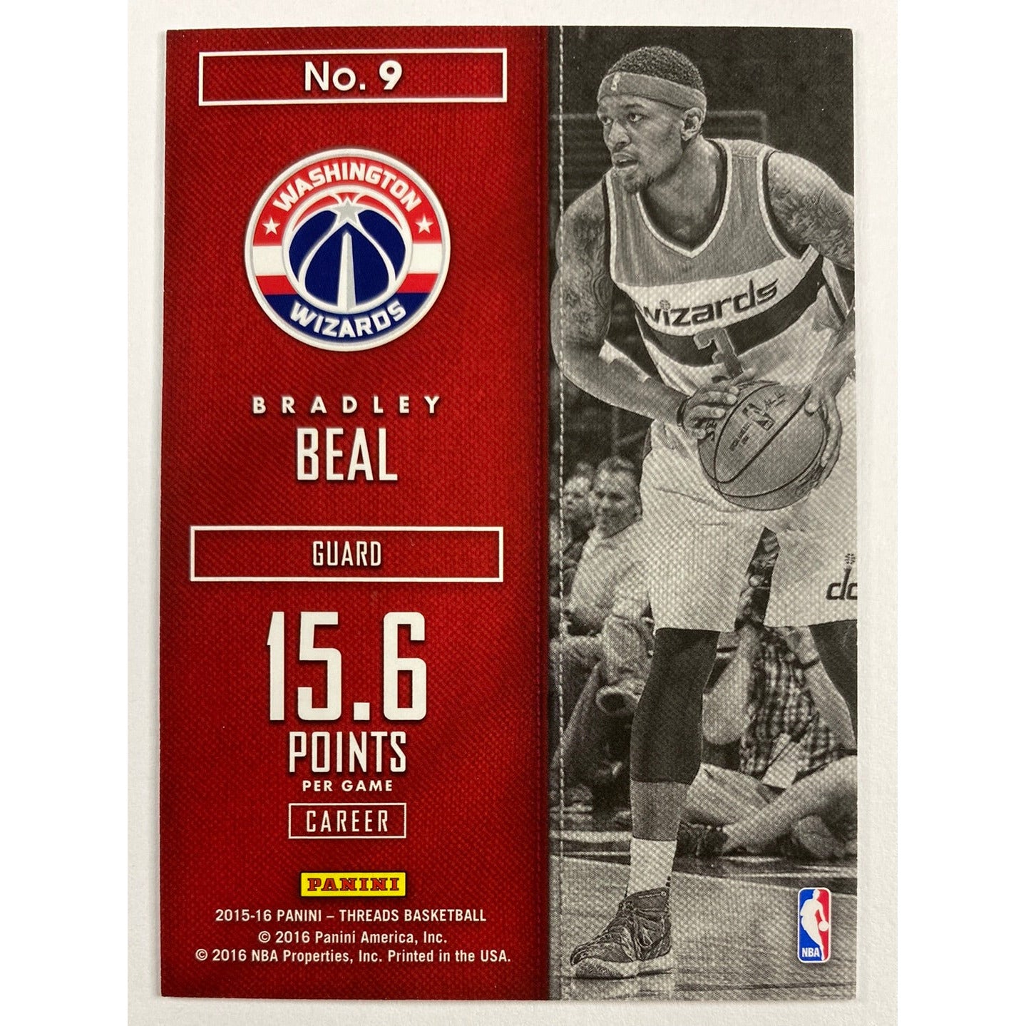 2015-16 Threads Bradley Beal Gold /25