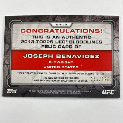 2013 Topps Joseph Benavidez Fighter Worn Memorabilia /198