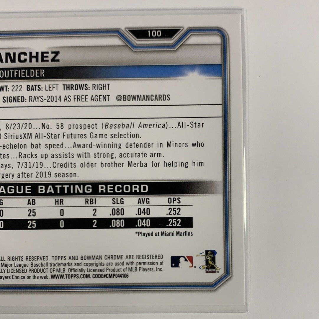  2021 Bowman Jesus Sanchez RC #100  Local Legends Cards & Collectibles