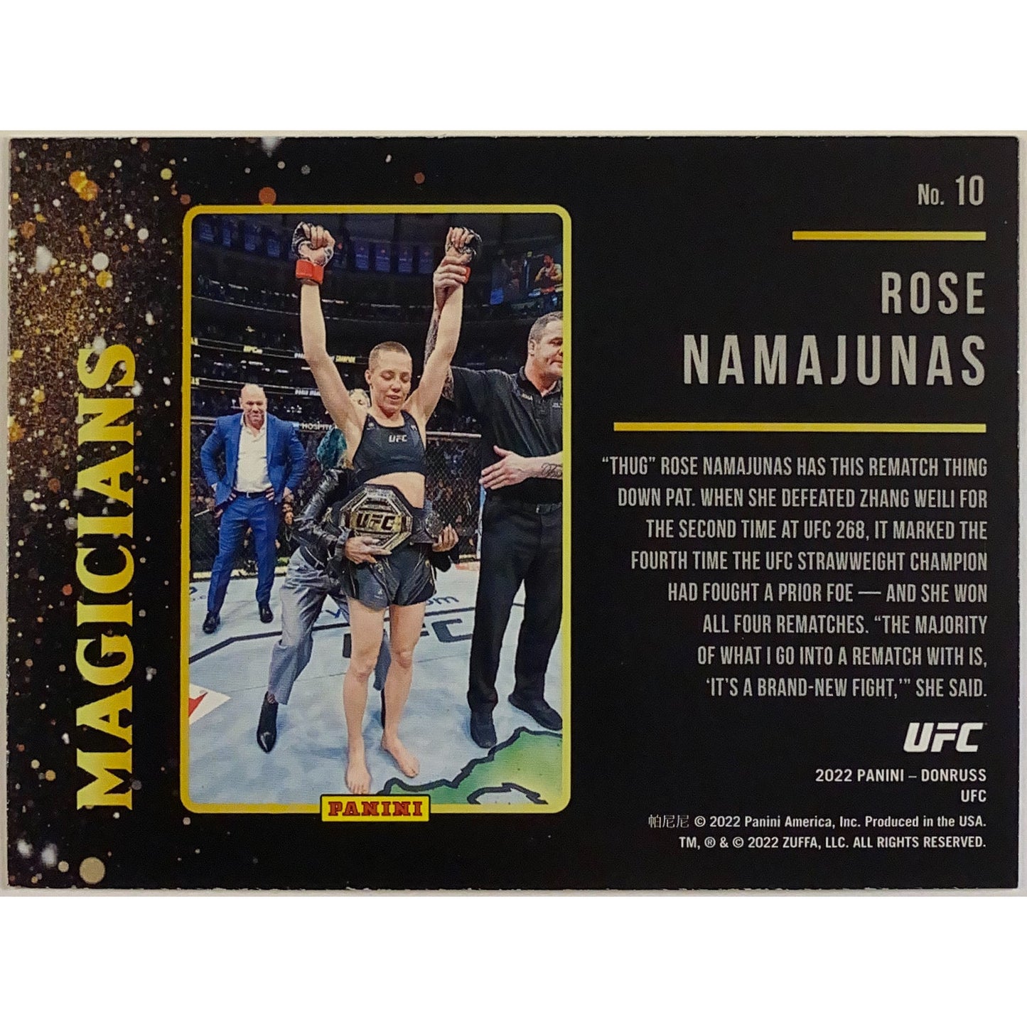 2022 Donruss Rose Namajunas Magicians Green Holo