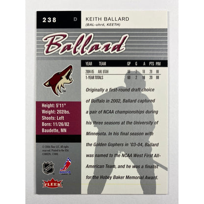 2005-06 Fleer Ultra Keith Ballard Rookie Card