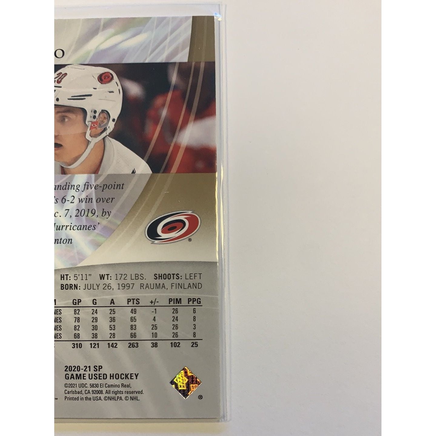  2020-21 SP Game Used Edition Sebastian Aho /265  Local Legends Cards & Collectibles