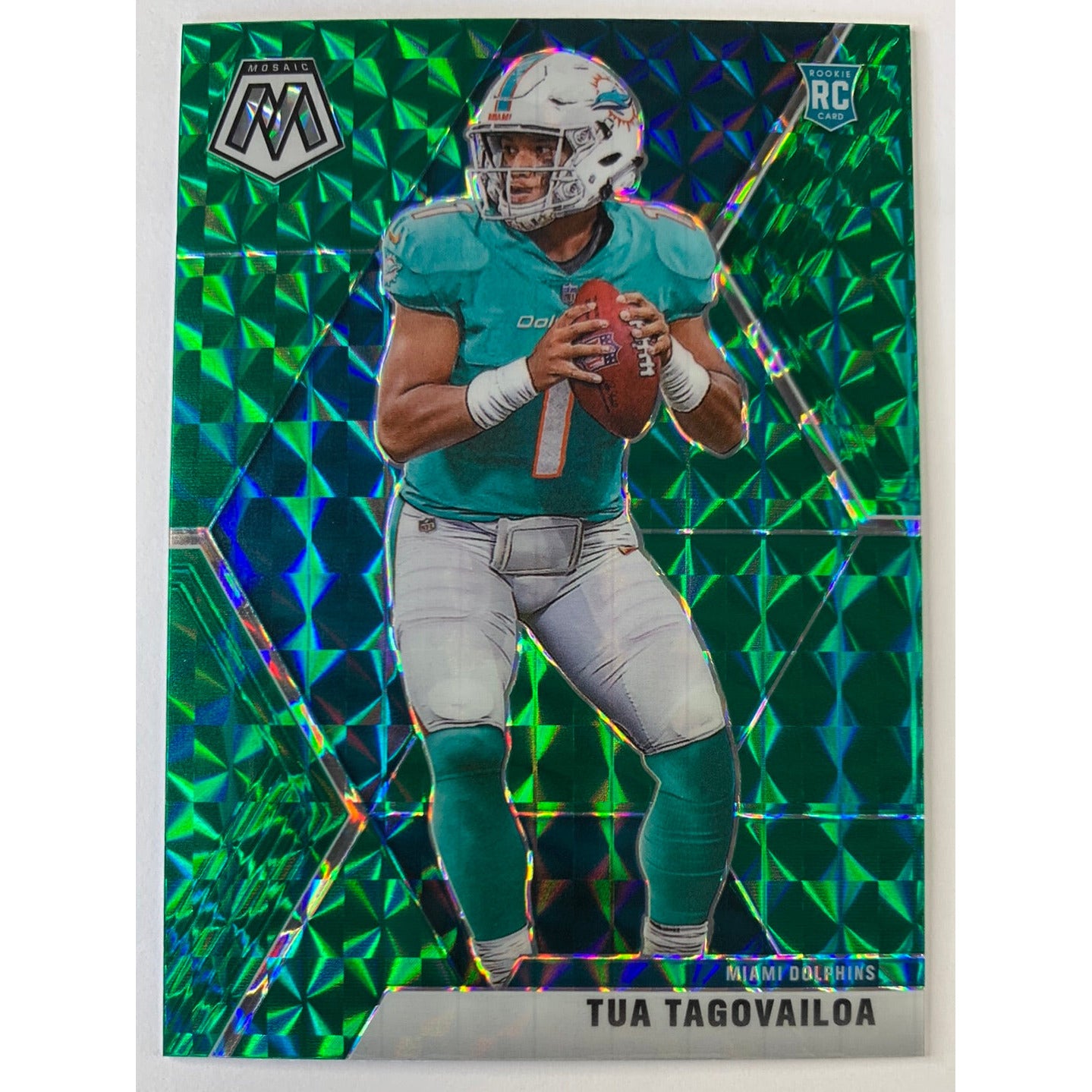 2020 Mosaic Tua Tagovailoa Green Mosaic Prizm RC | Local Legends Cards & Collectibles